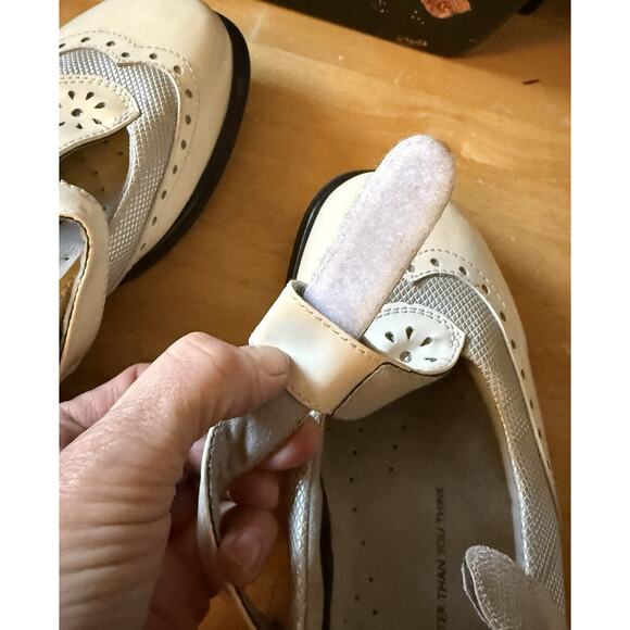 Sandbaggers Riley White/Pewter Golf Cleats T Strap Easy Close Shoes Women’s Sz 9 - Picture 7 of 8